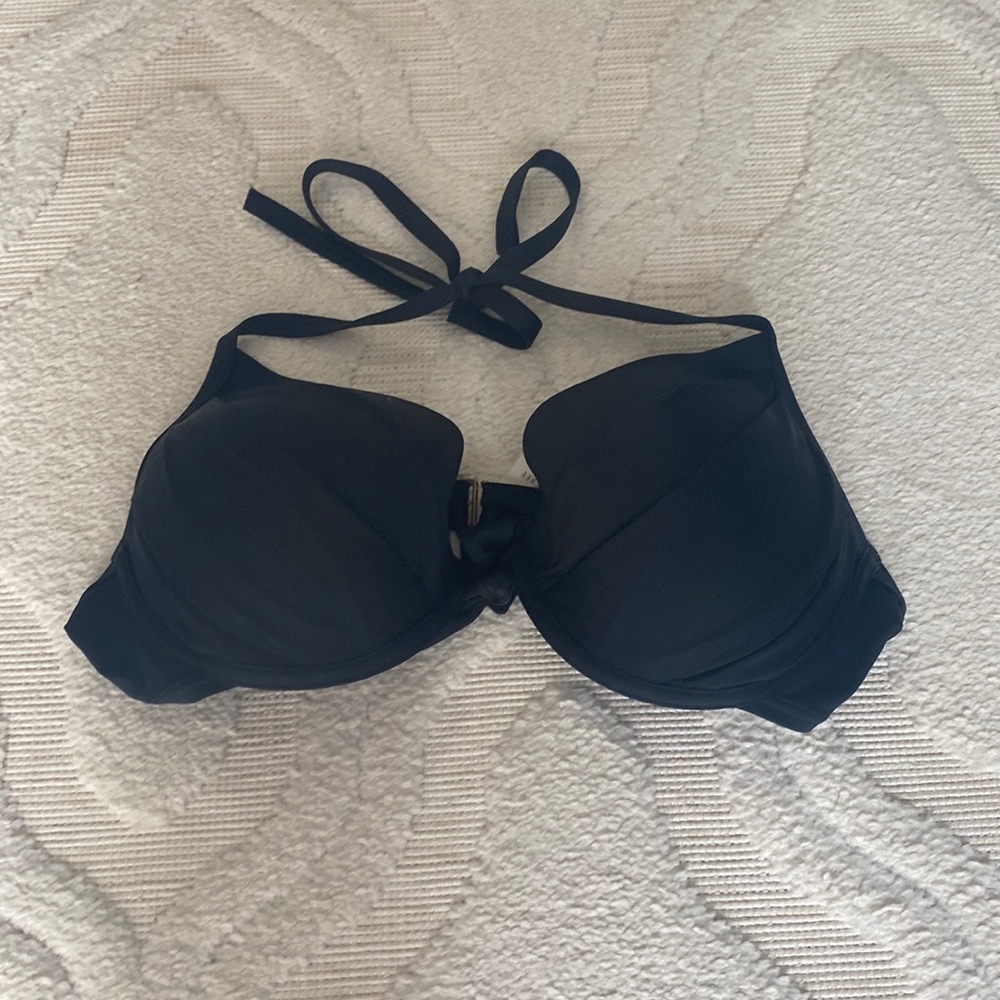 Womens Victoria’s Secret push up halter black bikini top. Size 36C